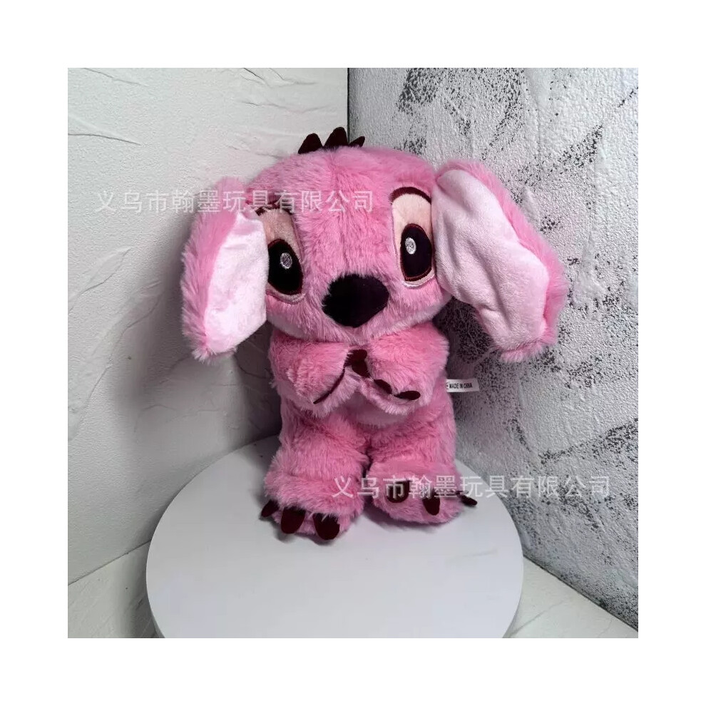 (pink) Stitch Breathing Musical Soothing Doll Sleep Toy Anxiety Relief Plush Toys