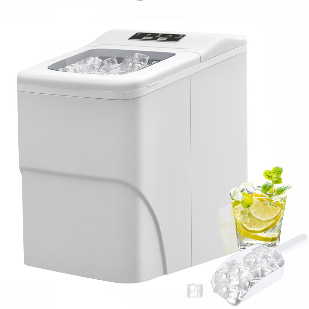 Portable Ice Maker Automatic Cleaning 12kg 24H Production Scoop Basket