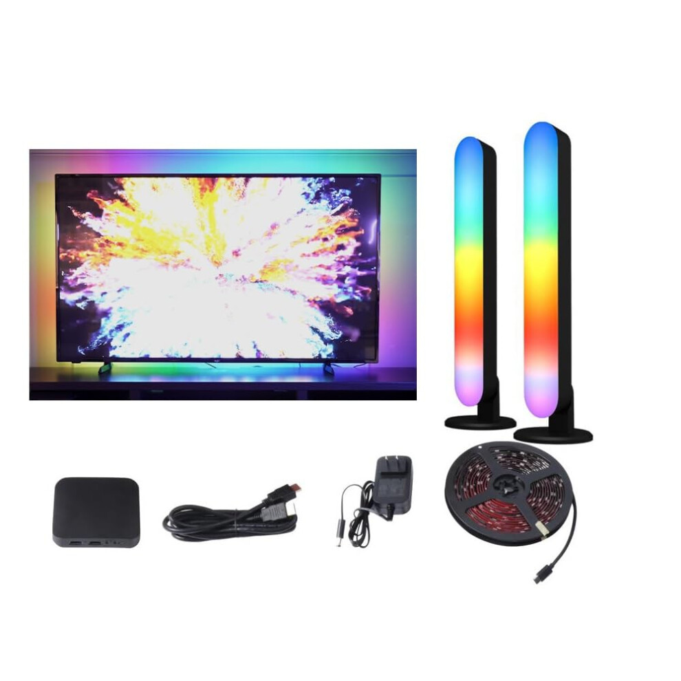 Smart Colour Changing RGBIC Light Bars TV Backlight Kit With App Control And Music Sync