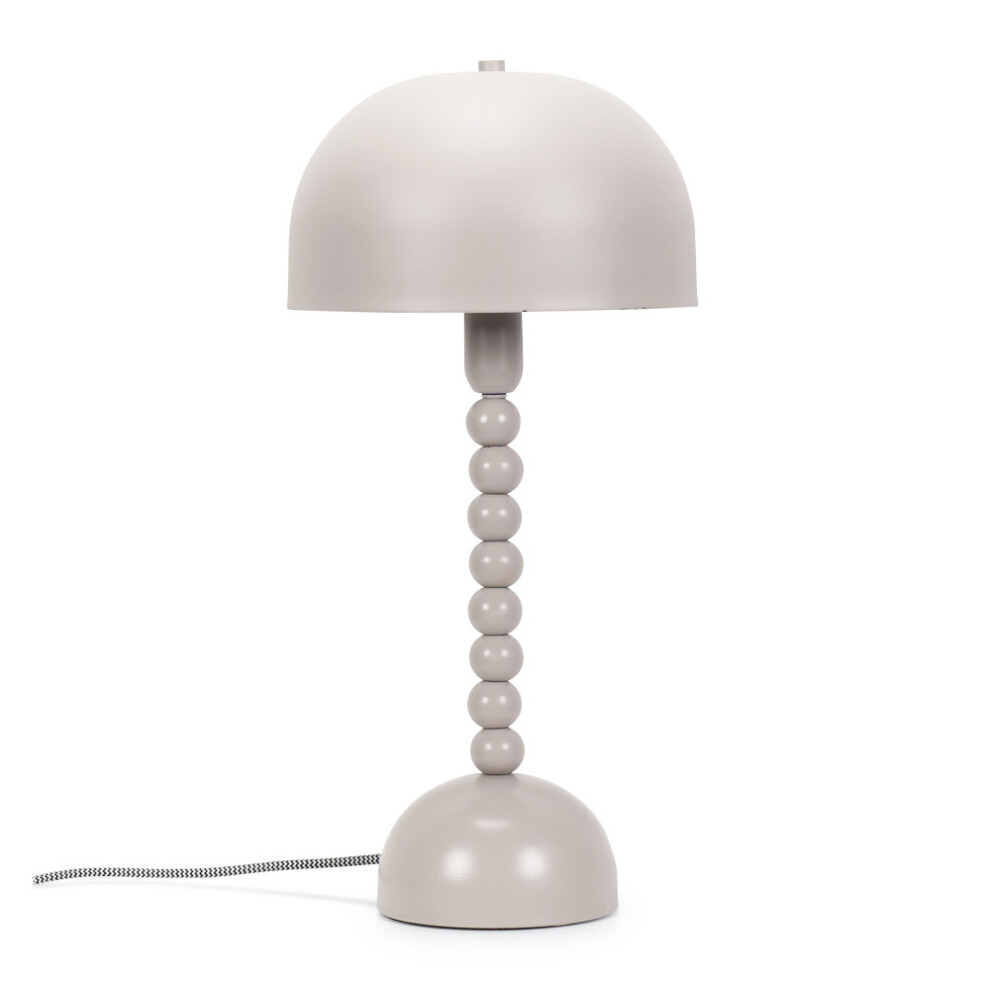 Clement Grey Pebble Abstract Table Lamp With Metal Dome Lampshade