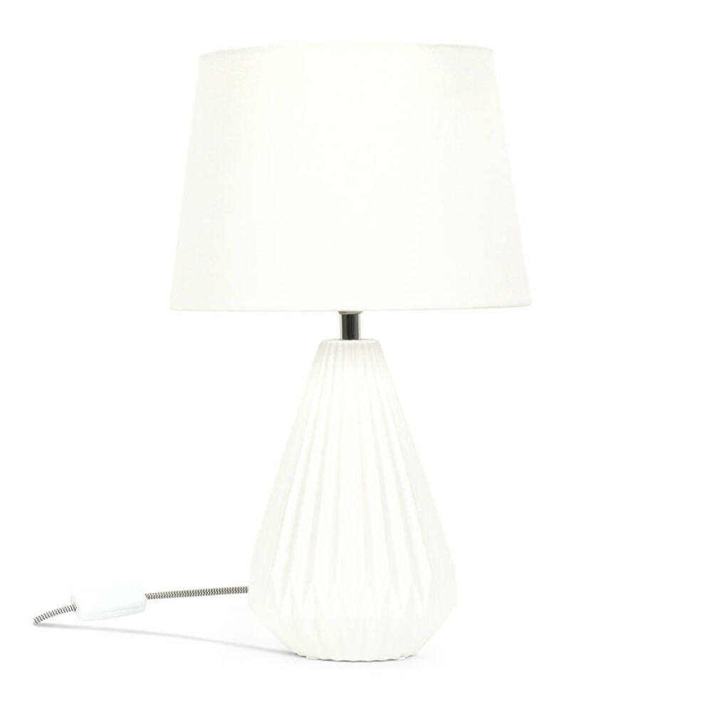 Linea White Ceramic Modern Table Lamp