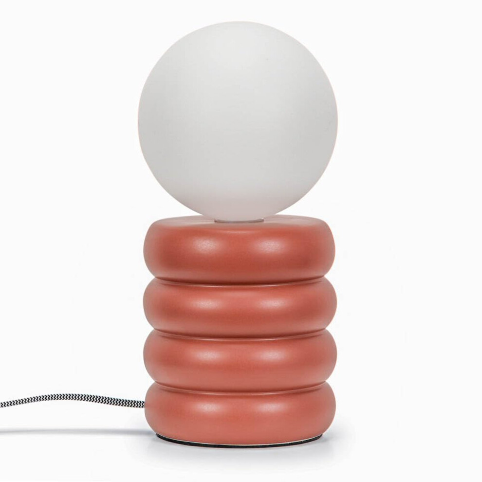 Modern Rust Stacked Ceramic Table Lamp Opal Globe Shade Light + LED