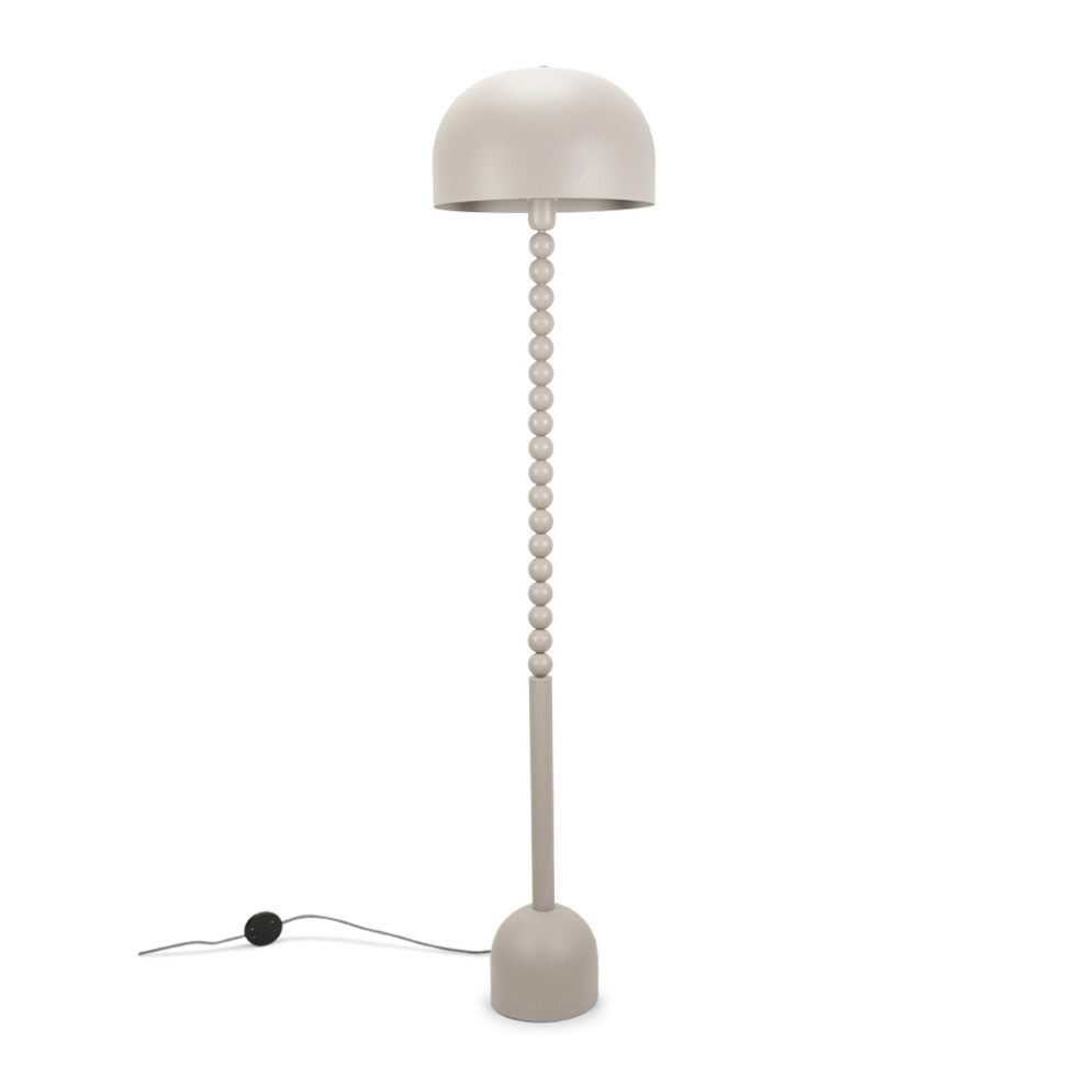 Grey Pebble Abstract Standing Floor Lamp with Dome Shade Light + LED