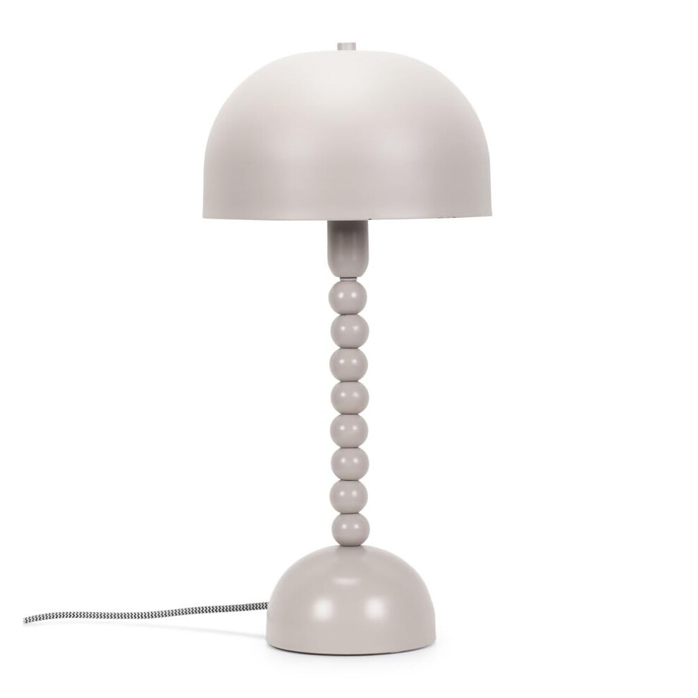 Grey Pebble Abstract Table Lamp with Dome Shade Light + LED Bulb