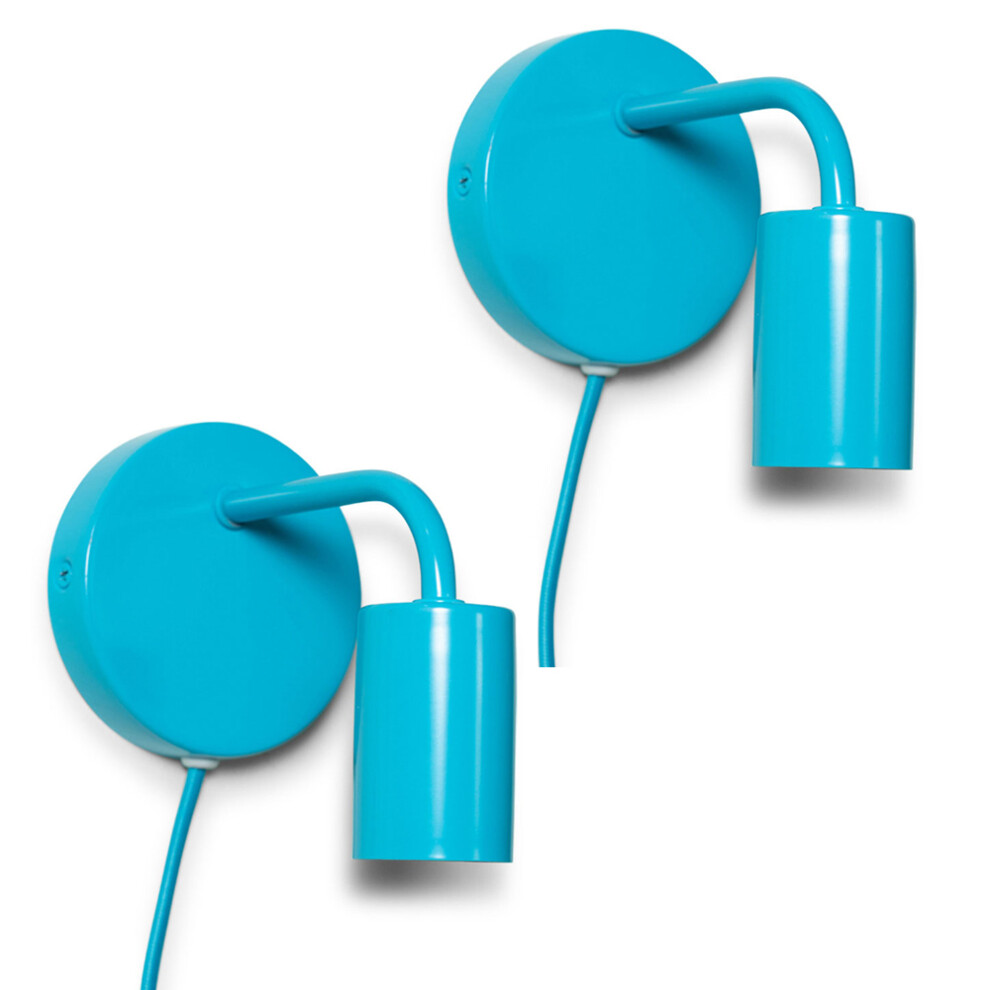 Plug in Colour Pop Blue Wall Light