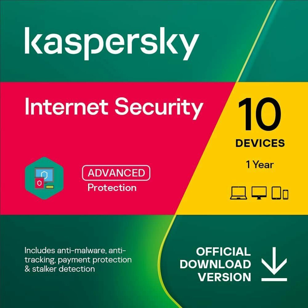 KASPERSKY INTERNET SECURITY 2024 FOR 10 DEVICES FOR 1 YEAR