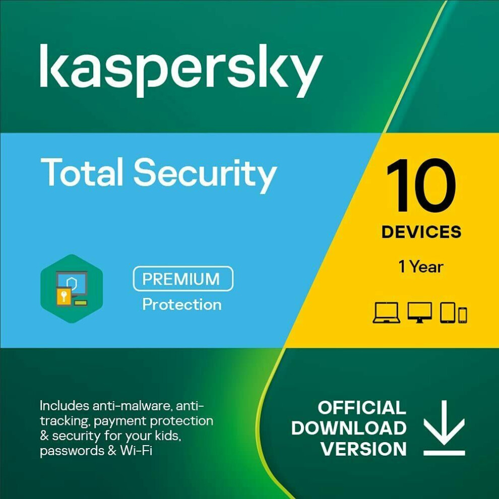 KASPERSKY TOTAL SECURITY 2024 FOR 10 DEVICES FOR 1 YEAR