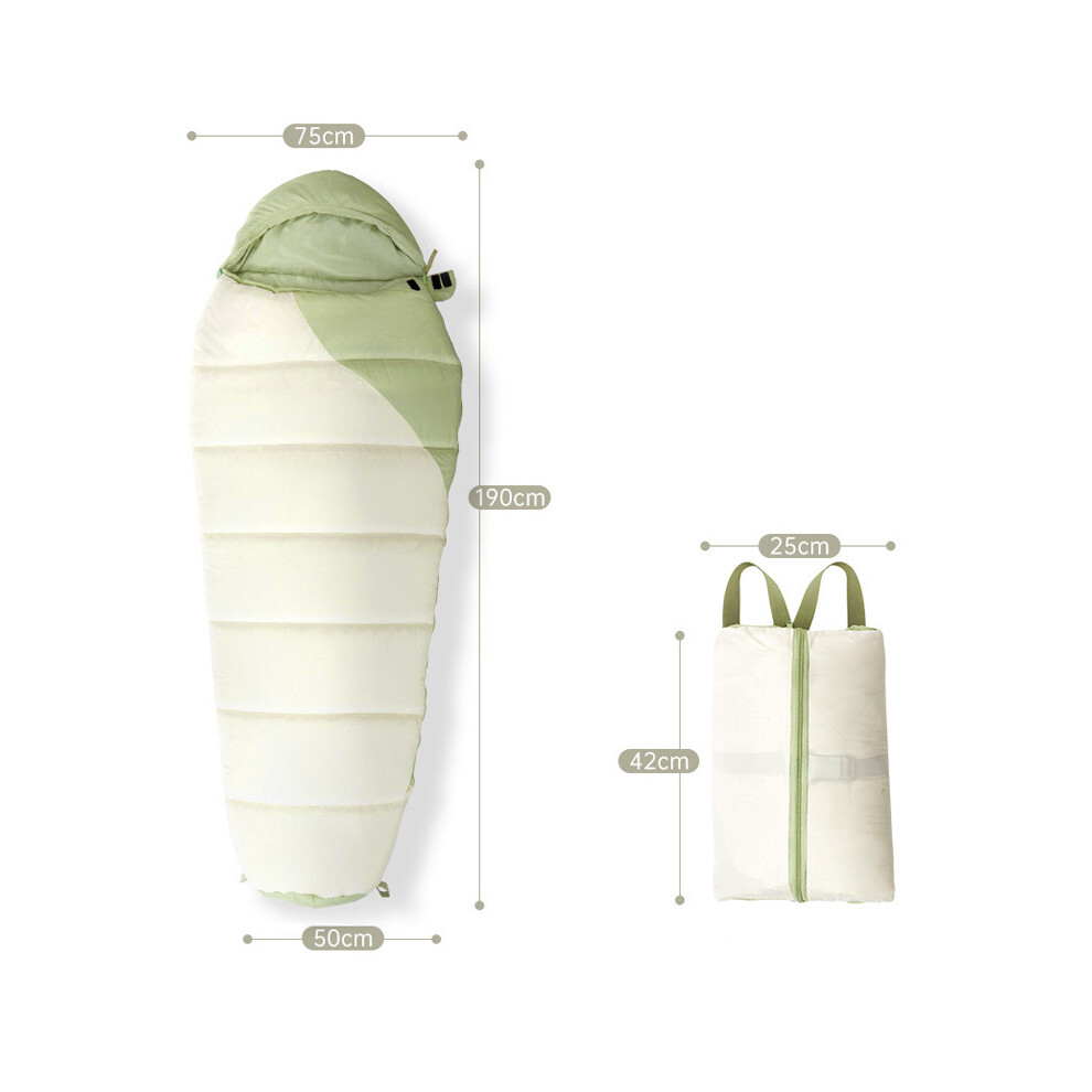Outdoor Camping Spring Autumn Duck Down Cotton Sleeping Bag Ultralight Mummy-as the picture--image-OPC-PF2XBQK-NEW
