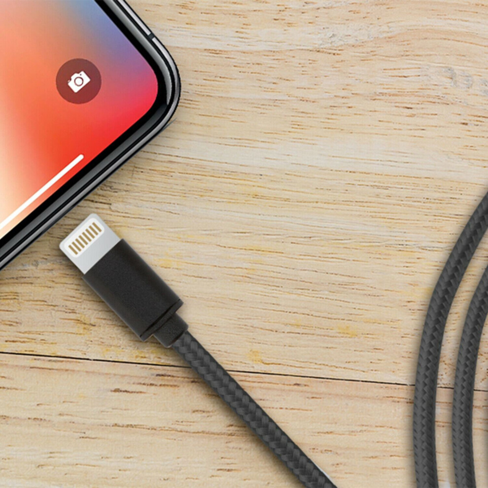 Fx Factory Powabud Nylon Braided Usb Data Cable For Iphone - Black 5055543255320