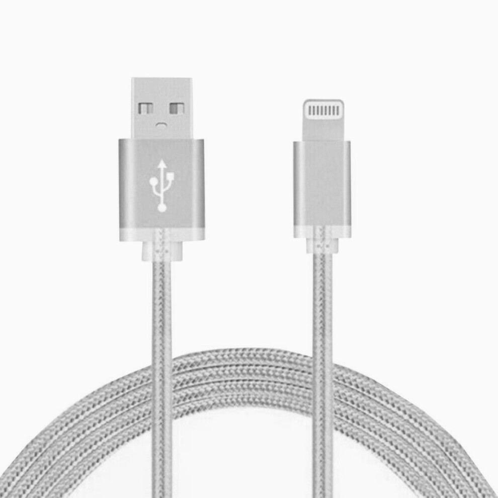 Fx Powabud Braided Usb Data Cable For Phone 6 And Pad Sync & Charge - Silver