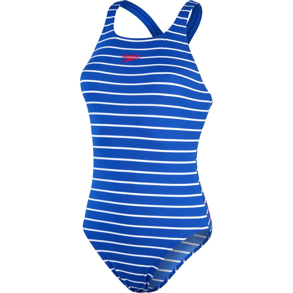 (16 UK, Blue/White) Speedo Womens/Ladies Medalist One Piece Swimsuit