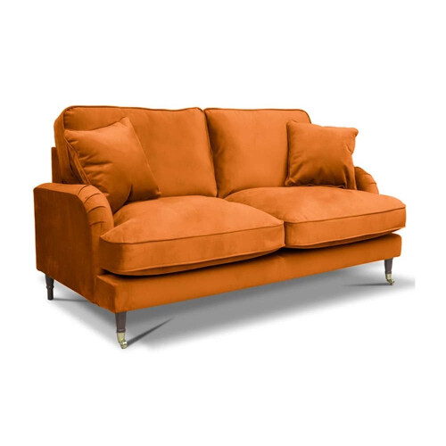 Rupert Burnt Orange Velvet 2+2 Seater Sofa Set 2