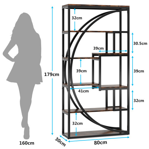 Tribesigns Tribesigns Bookshelf, Industrial 5-Tier Etagere Bookcase 1