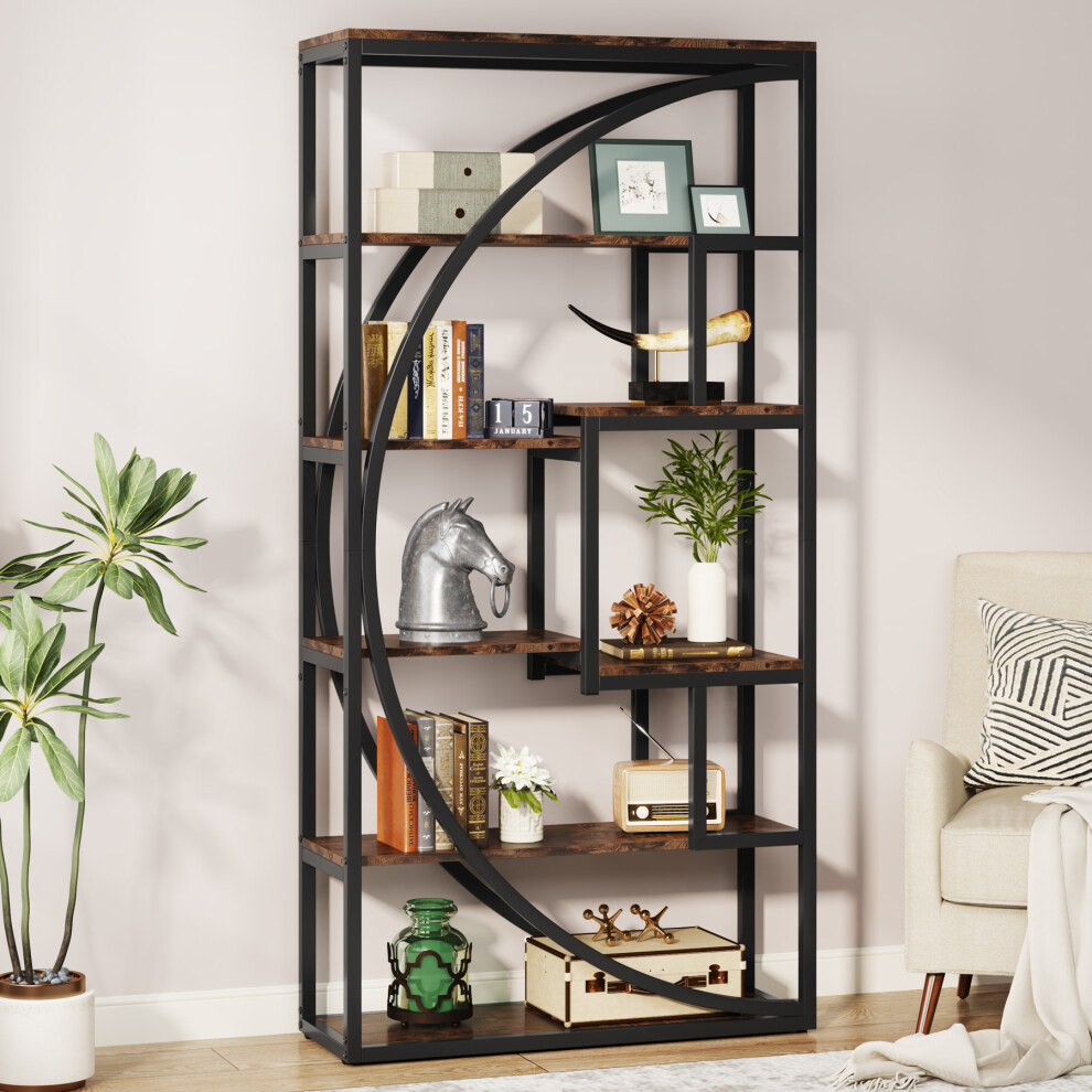 Tribesigns Bookshelf, Industrial 5-Tier Etagere Bookcase Black,Brown