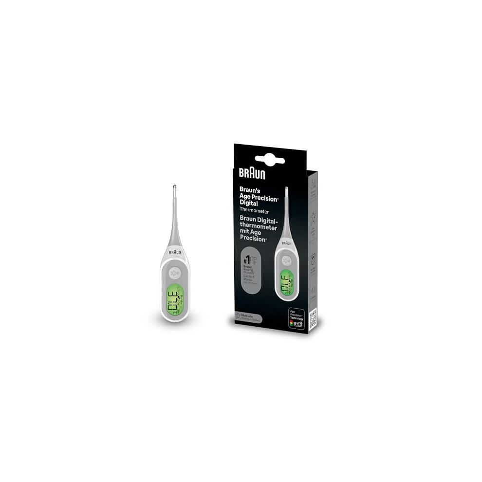 Braun Age Precision Digital Thermometer | For Accurate Temperate Measurement | Stick For Multi-Site Usage, Orally, Rectally Or Underarm | Suitable For