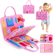 Busy Board for Toddlers, Montessori Sensory Toys Activity Board for Fine Motor Skills, Preschool Educational Learning Gifts for 1 2 3 4 5 Year Old