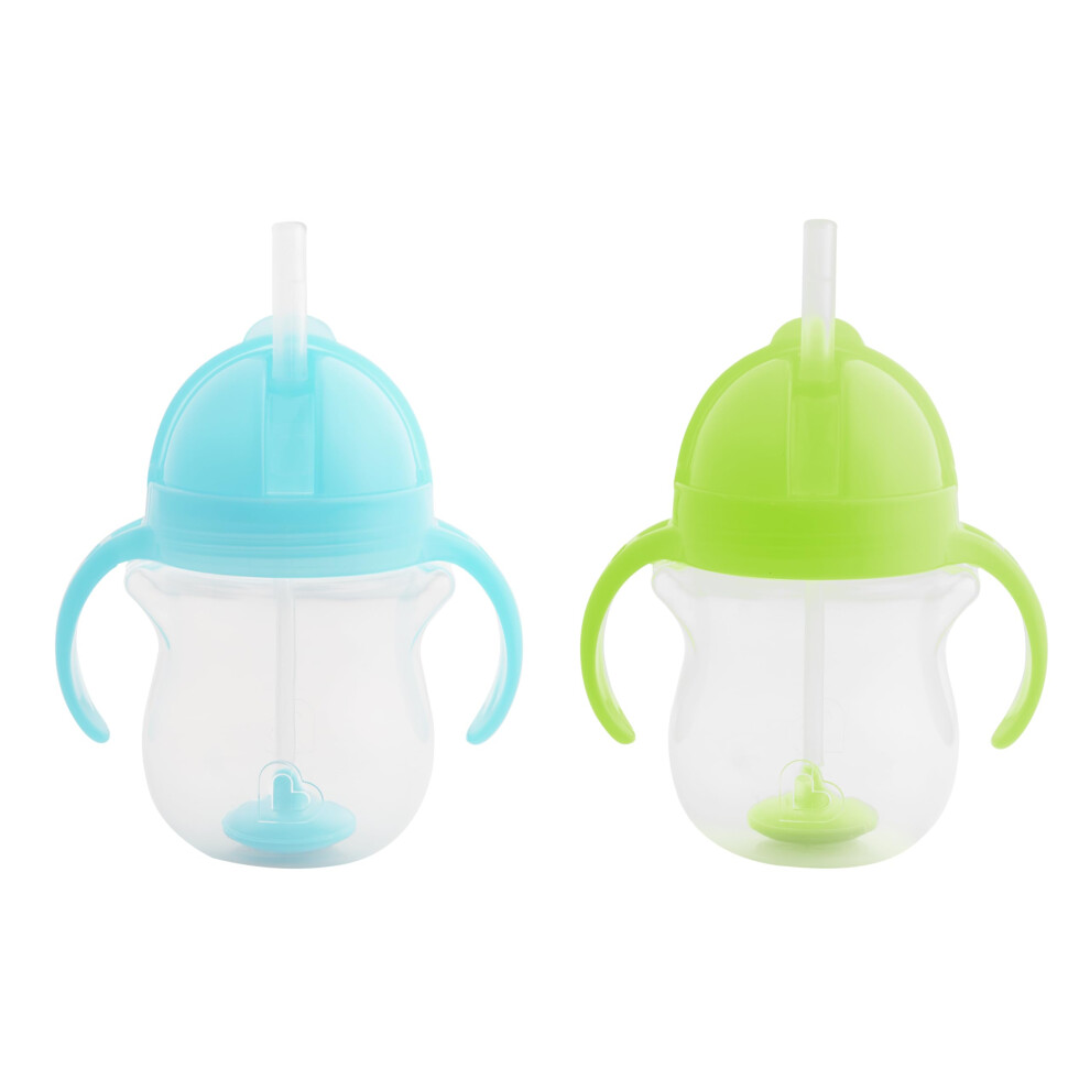 Click Lock Tip & Sip Straw Cup Set for Baby & Toddler, BPA Free Non Spill, Dishwasher Safe Baby Cup, Weighted Straw Childrens Cups, Baby Bottle -