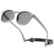 Flexible Polarized Baby Sunglass With Strap Adjustable, Infant Outdoor sunshade UV 400 protection Soft Silicone Frame Baby Sunglasses for 0-48 Months