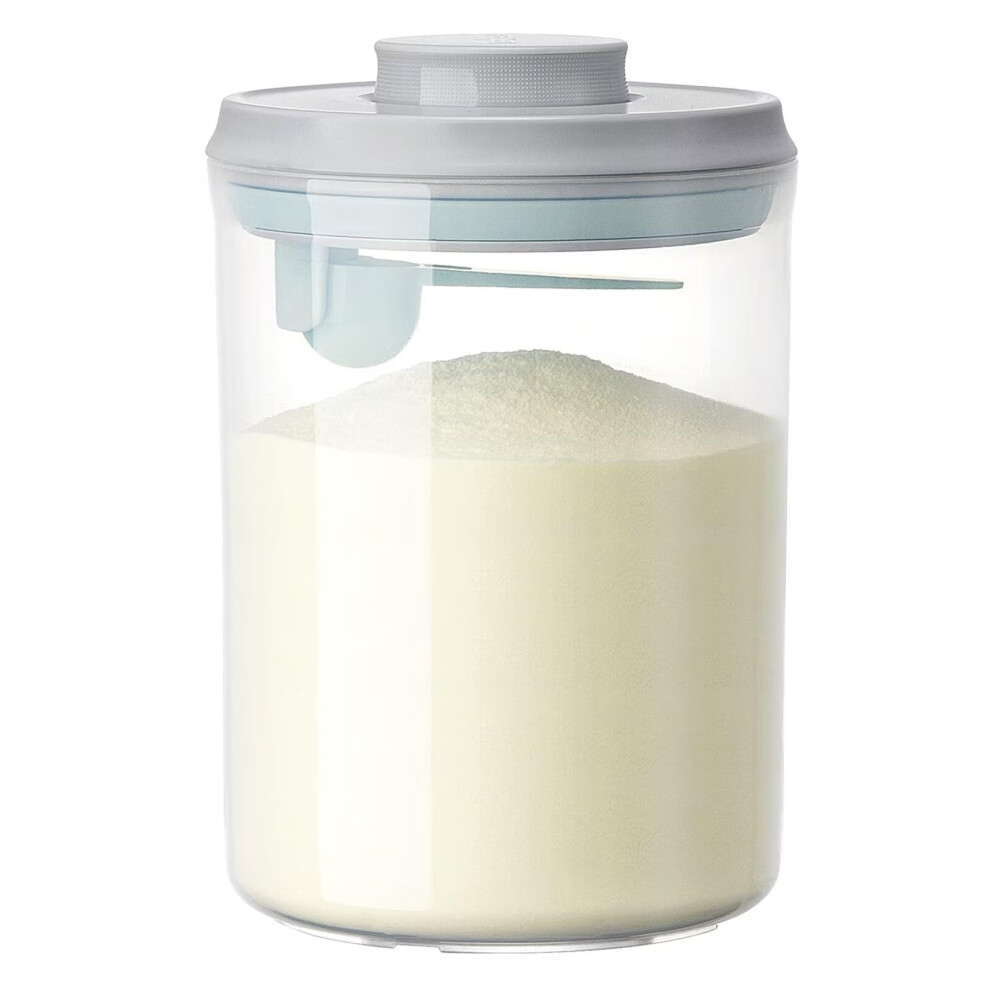 1000ML Baby Milk Powder Dispenser, One Touch Milk Powder Storage Container, Milk Powder Container with Airtight Lid and Spoon for Formula, Coffee,