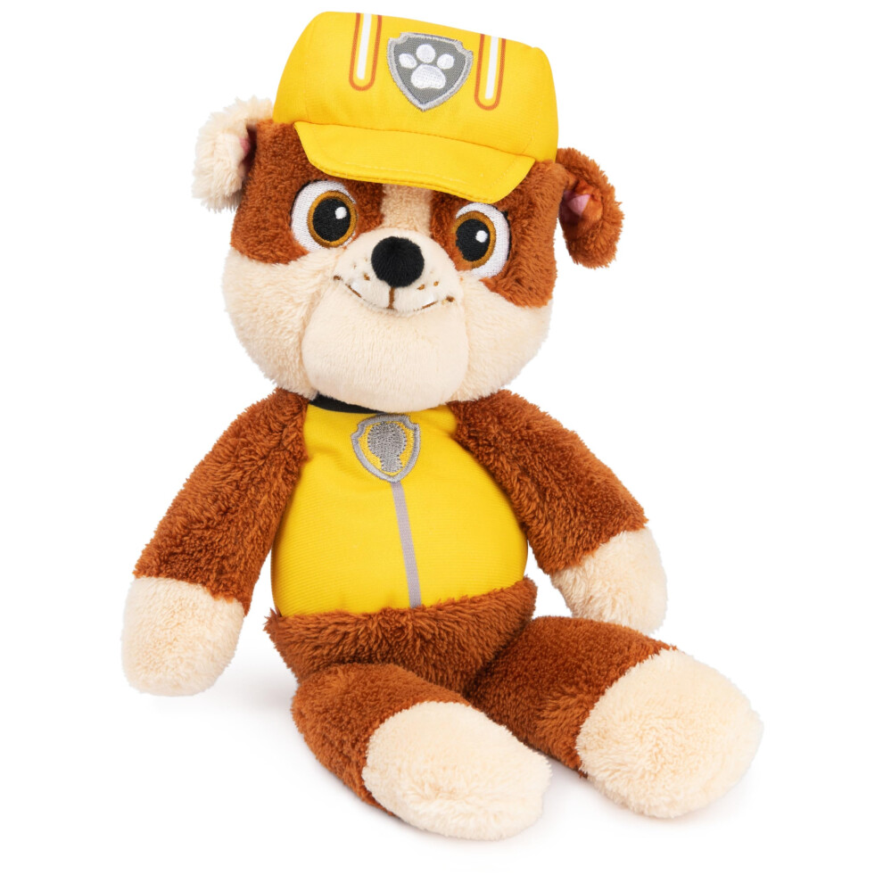 GUND PAW Patrol Official Rubble Take-Along Buddy Plush Toy, Premium Stuffed Animal for Ages 1 and Up, Yellow/Brown, 33.02cm