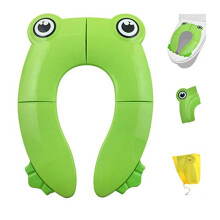 Foldable Potty Toilet Seat, Toilet Training Seats Portable Potty Travel Toddler Toilet Seat Pads for Baby Kids with 4 Anti Slip Silicon Pads and 1Bag