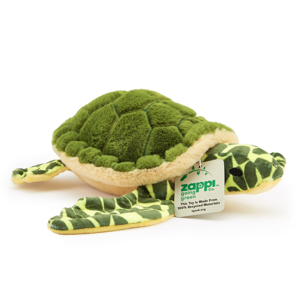 Zappi Co Ultra Soft Turtle Plush Toy (33Cm Width) - 100% Recycled, Eco-Friendly, Newborn Gift, Realistic Lifelike