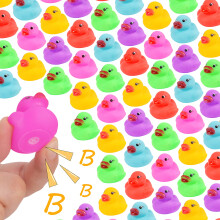 54-Pack Mini Ducks, Mini Colorful Rubber Duckies Bath Toy for Child, Small Ducks Bulk Float & Squeak Tiny Ducky Pool Toy, Blue,PUK-054