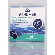 Athomer Nasal Wash SALT - 50 Sachets x 2.5g of Sea Water Salt - Cleans and Decongests The Nasal Cavity - Gentle and Moisturizing for Adults and Kids
