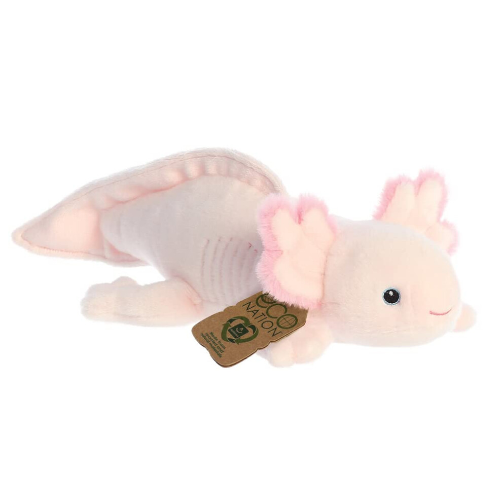 Aurora World Aurora, 35100, Eco Nation Axolotl, Recycled Soft Toy, Pink