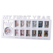 1st Birthday Gifts Picture Frames, Newborn My First Year Photo Frame Baby Girls Boys Birthday Decoration Album Infant Baby Shower Keepsake Picture