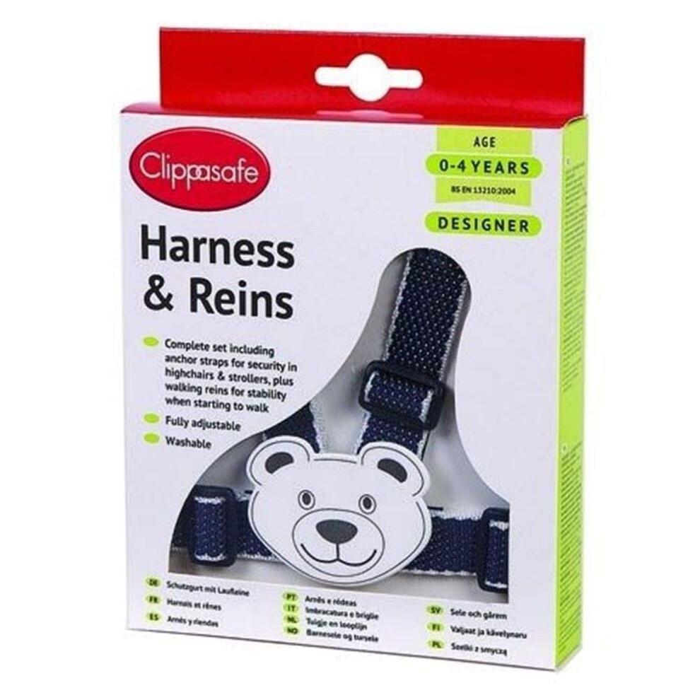 Adjustable Strap Soft and Breathable Anti-Lost Teddy Walking Harness for Toddlers, Babies and Kids - Navy or White