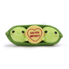 Swizzels Love Hearts Pete & Penelope Pea 'HAP-PEA BIRTHDAY' Message 9" Soft Toy (23cm)