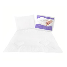 Quilted Duvet and Flat Pillow Set 80x70 cm for Newborn Crib or Pram