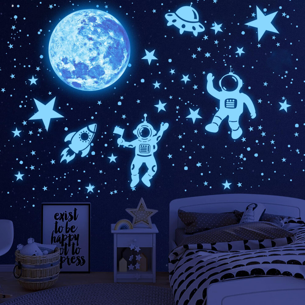 Glow in The Dark Stars Stickers Glow in The Dark Moon for Ceiling Space Wall Stickers Planets Solar System Galaxy Wall Decals for Kids Boys Girls on OnBuy