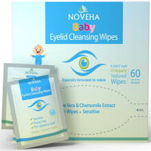 NOVEHA Salviette per palpebre e ciglia | Confezione sicura e naturale da 60 salviette preumidificate