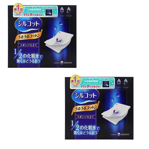 Silcot Uruuru Sponge Facial Cotton 40 Sheets X 2 PACK