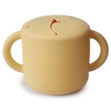 mushie Siliconen Snackbeker | Lekvrije Voedselcontainer voor Peuters en Baby's (Daffodil)
