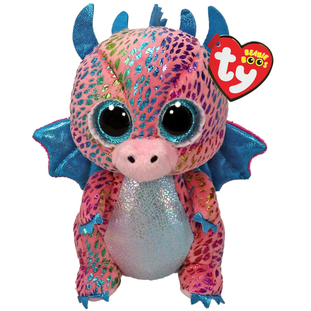 Flint Dragon Beanie Boo Regular - Squishy Beanie Baby Soft Plush Toys - Collectible Cuddly Stuffed Teddy