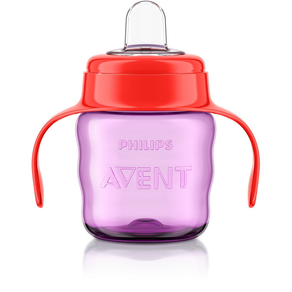 Easy Sip Spout Cup with Handle, 200 ml, Pink/Purple - SCF551/13