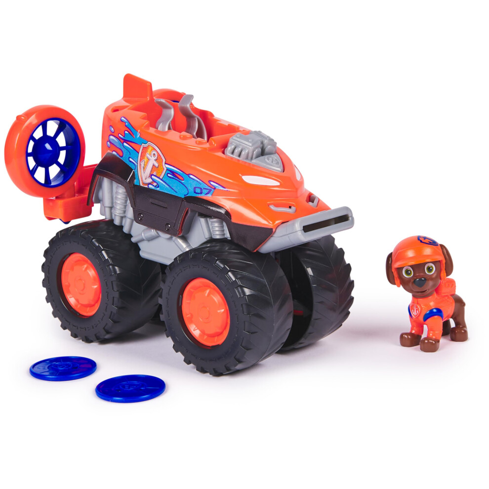 New Paw Patrol Rescue Wheels: Zuma's Hovercraft Truck With 2 Projectiles And Collectible Figure, Ages 3+, Model 6069332