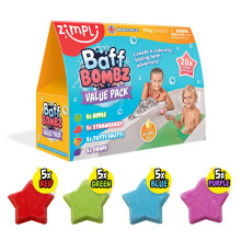20 x Star Bath Bombs, Create a Colourful, Fizzing Bath Adventure, Bath Bomb Making Kit for Children, Value Bundle Fizzing Bath Bombs, Birthday Gifts