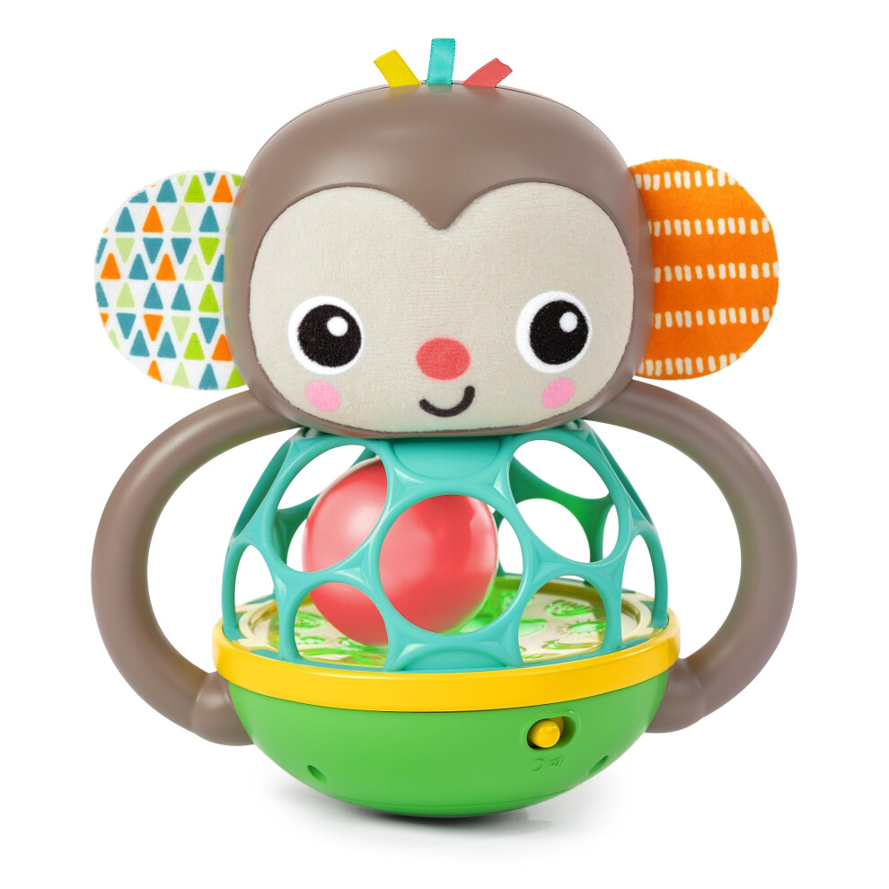 Grab & Giggle Monkey Light-Up Musical Rattle Toy with Easy-Grasp Oball, Ages 6 Months+, Unisex