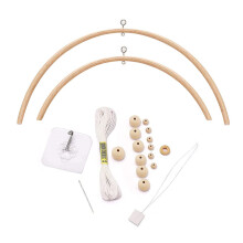 Nursery Mobile Crib Bed Bell Ceiling Wooden Wind Chime Hanging DIY Wooden Frame Ornaments Handmade Kit for Nursing Accessories