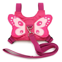Baby Toddler Kids Walking Safety Mini Backpack Harness Reins For 1-3 Year Old, Adjustable Strap and Buckle, Pink Butterfly