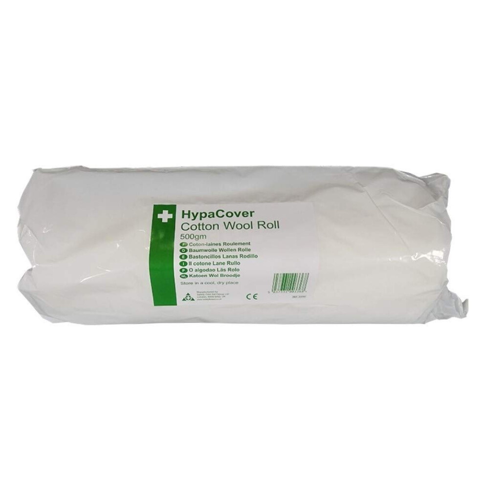 Safety First Aid Group Group Hypacover Cotton Wool Roll Bpc, 500Gm (Packaging May Vary)