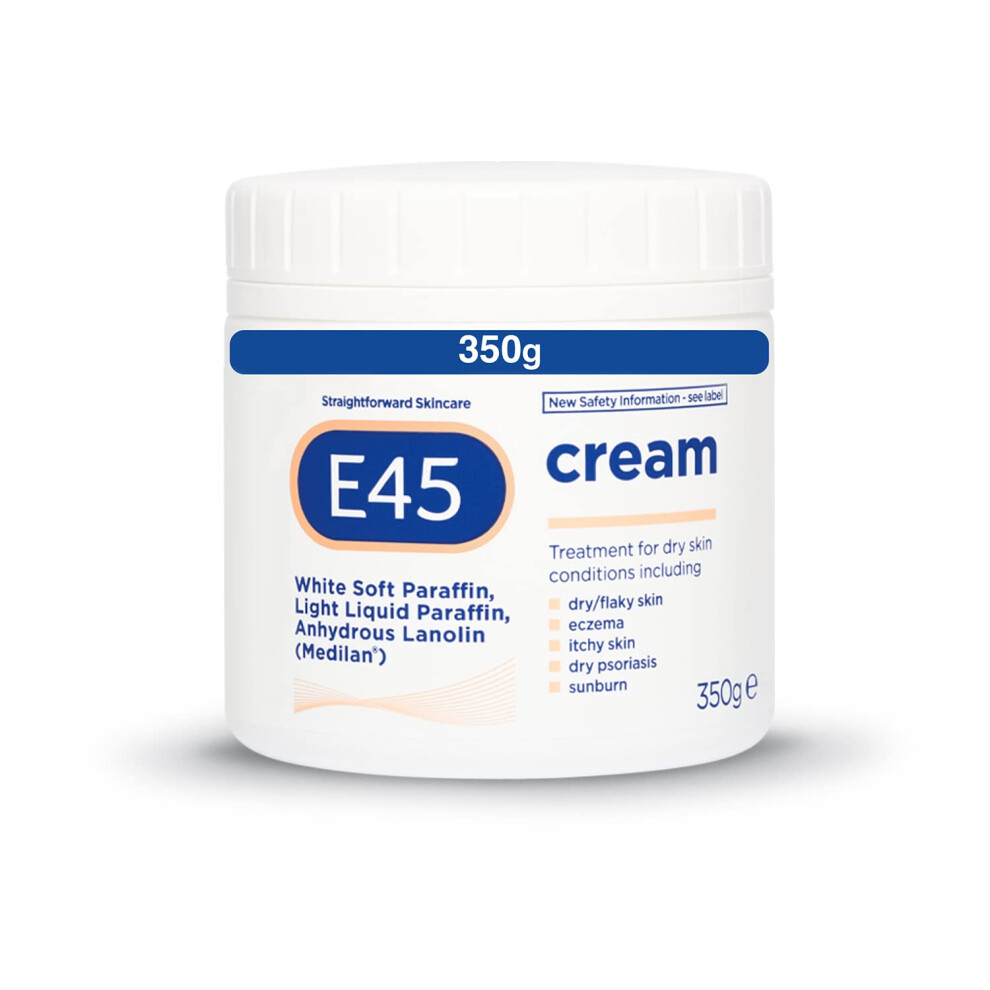 Cream 350 g â E45 Cream for Dry, Irritated Skin â Moisturiser to Soothe Dry & Sensitive Skin - Dermatologically Tested Eczema Dermatitis Cream â