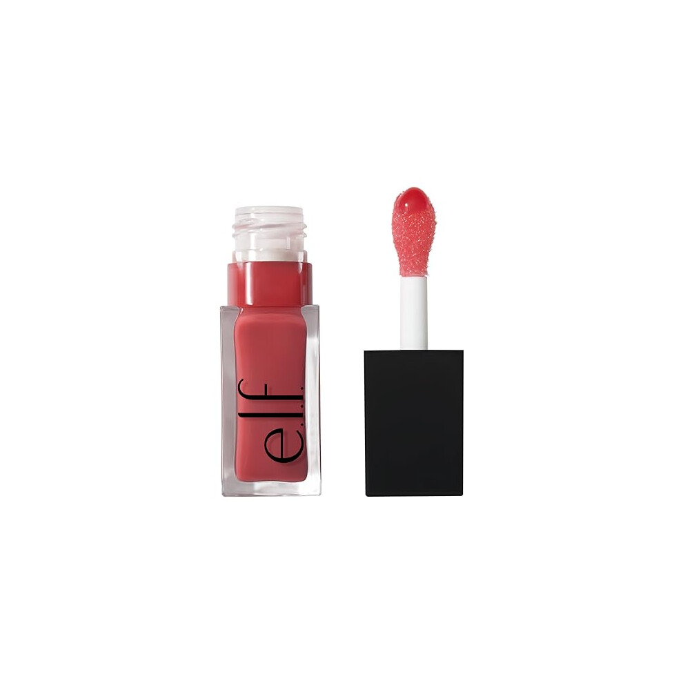 E.l.f. Glow Reviver Lip Oil, Nourishing Tinted Lip Oil For A High-Shine Finish, Infused With Jojoba Oil, Vegan & Cruelty-Free, Rose Envy