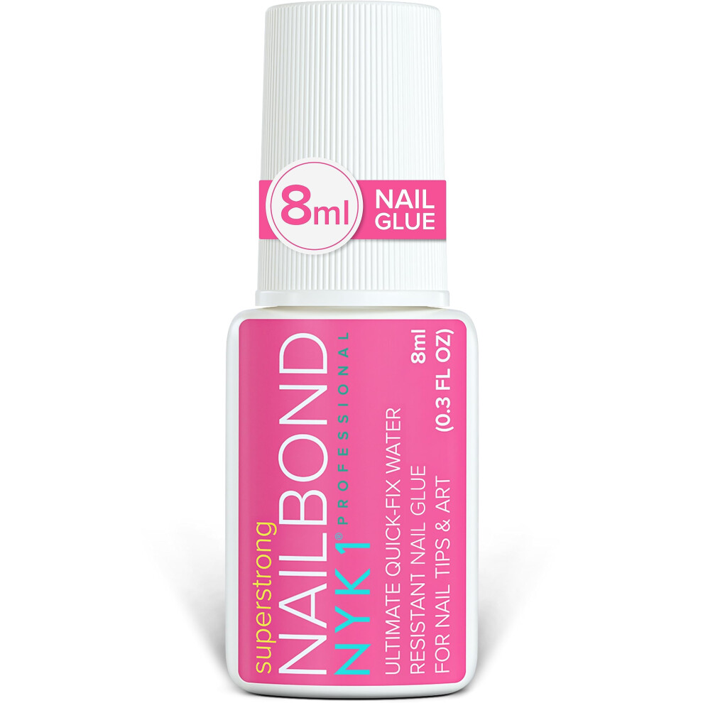 Nyk1 Nail Bond Nail Glue Extra Strong With Brush (8Ml) Super Strong False Nail Glue For Acrylic Tips Extra Strong Nail Glue Brush On Nail Glue For Stick On