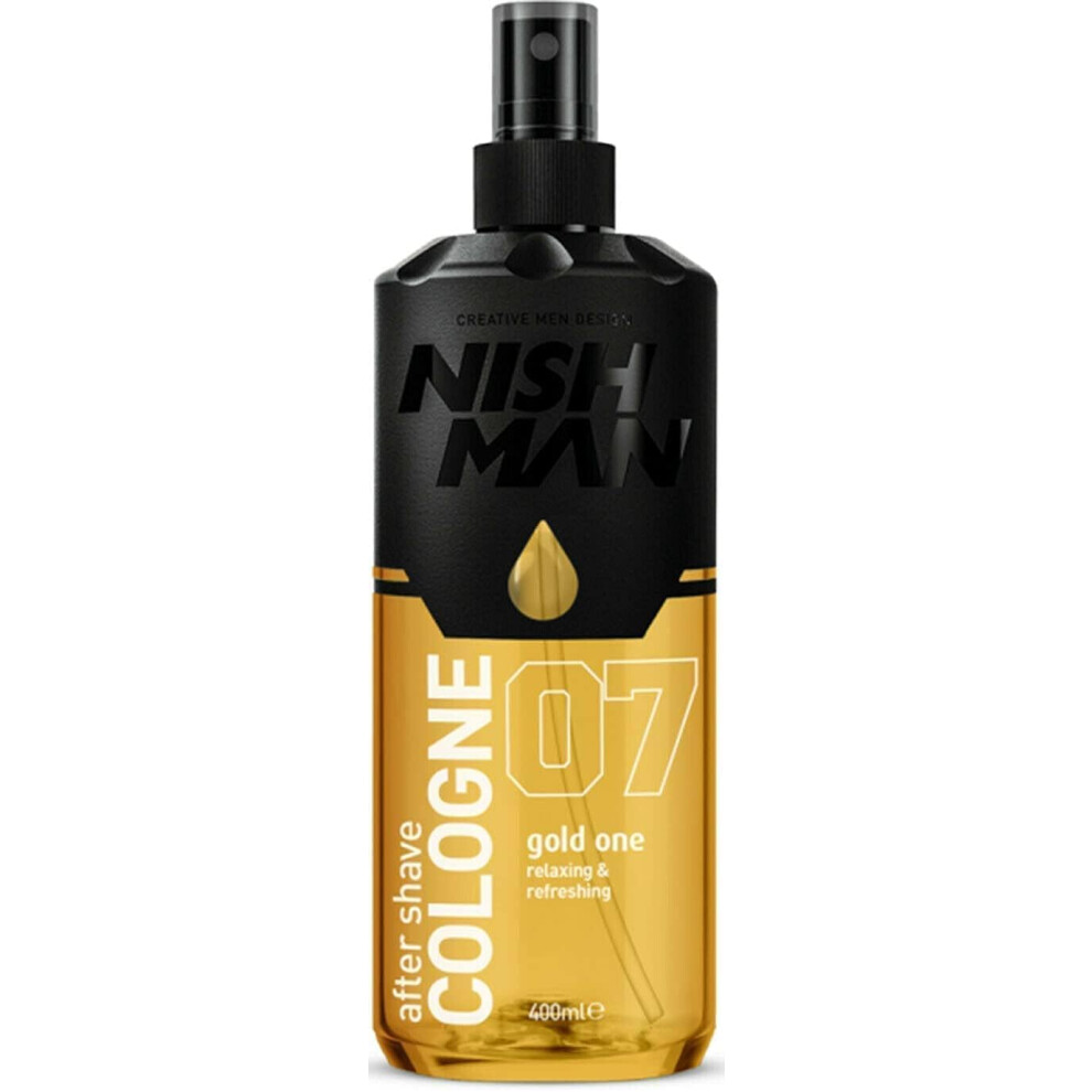 Nishman Gold/Red Nish Man After Shave Cologne One 07, 400 Ml Â Relaxing Refreshing Aftershaving Spray Lotion Kolonya For MenâContains Citrus