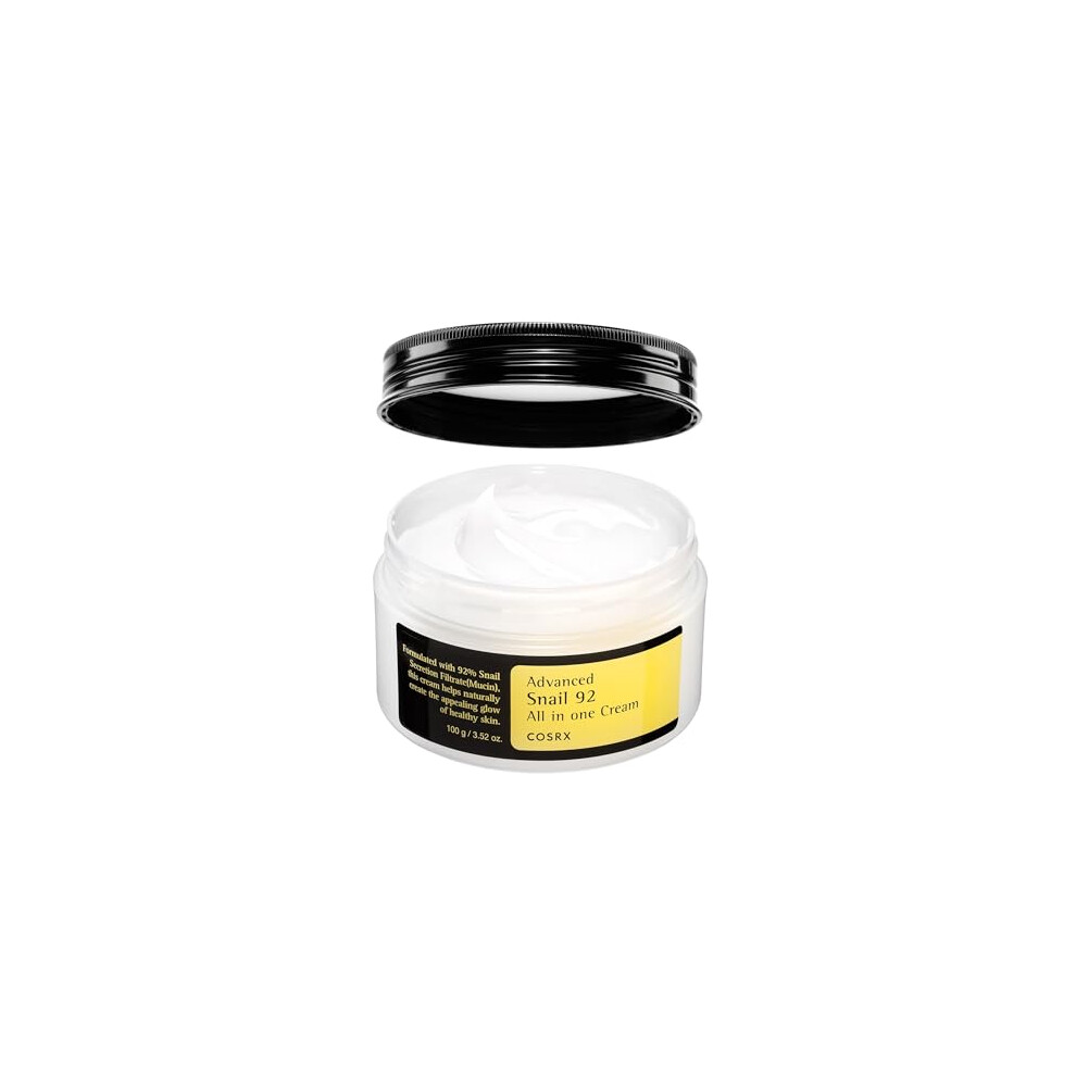 Advanced Snail 92 All in one Cream, 3.53 oz/100g | Moisturizing Snail Mucin Secretion Filtrate 92% | Facial Moisturiser, Long Lasting, Deep & Intense
